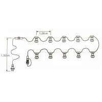 String Lights Black 10 Lampholder E27 11.5 mt Extendable LED 5W