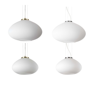 Ideal Lux Plissè lampada a sospensione in vetro soffiato
