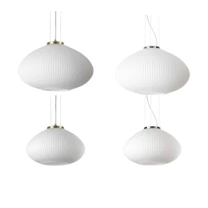 Ideal Lux Plissè suspension lamp in blown glass