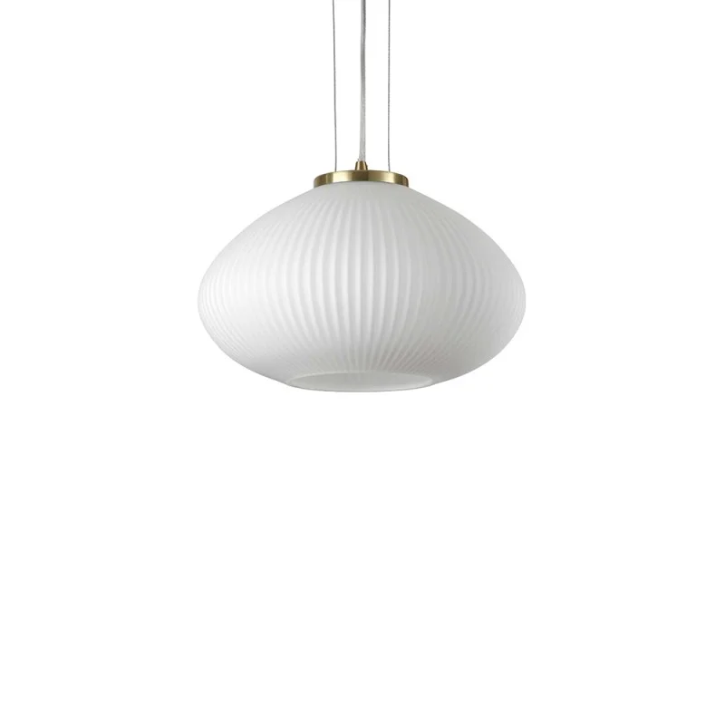 Ideal Lux Plissè lampada a sospensione in vetro soffiato Ideal Lux Plissè lampada a sospensione in vetro soffiato