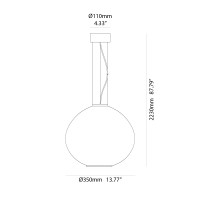 Ideal Lux Plissè suspension lamp in blown glass