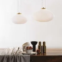 Ideal Lux Plissè lampada a sospensione in vetro soffiato