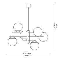 Ideal Lux Gourmet lampada da soffitto in vetro soffiato