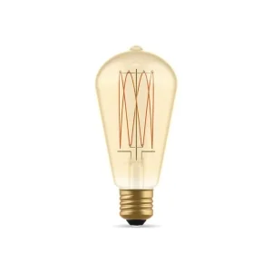 Daylight Carbon cross spiral ST64 LED bulb E27 7W dimmable
