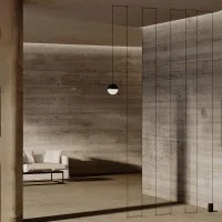 Flos String Light Sphere and floor switch white