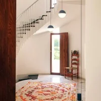 Flos String Light Sphere and floor switch white