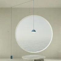Flos String Light Sphere and floor switch black