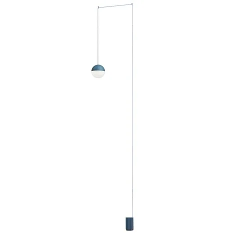 Flos String Light Sphere and floor switch blue