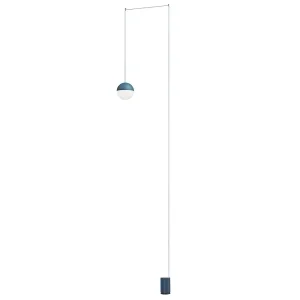 Flos String Light Sphere and floor switch blue
