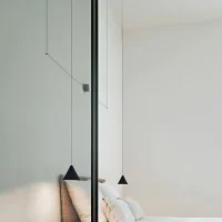 Flos String Light Cono e rosone blu
