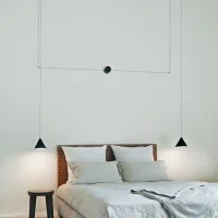 Flos String Light Cono e rosone blu