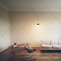 Flos String Light Sphere and rose blue