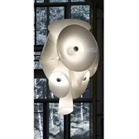 Flos Nebula White Blown Glass Suspension Lamp Chandelier by