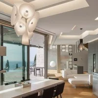 Flos Nebula White Blown Glass Suspension Lamp Chandelier by