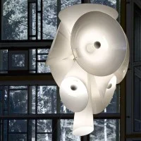 Flos Nebula White Blown Glass Suspension Lamp Chandelier by