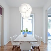 Flos Nebula White Blown Glass Suspension Lamp Chandelier by