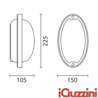 IGuzzini 7113 Ellipse E27 Applique Plafoniera Grigia Per IGuzzini 7113 Ellipse E27 Applique Plafoniera Grigia Per