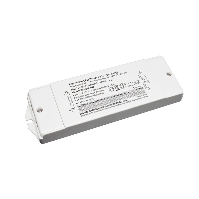Alimentatore in corrente costante 600-2100mA 60W dimmerabile 5in1