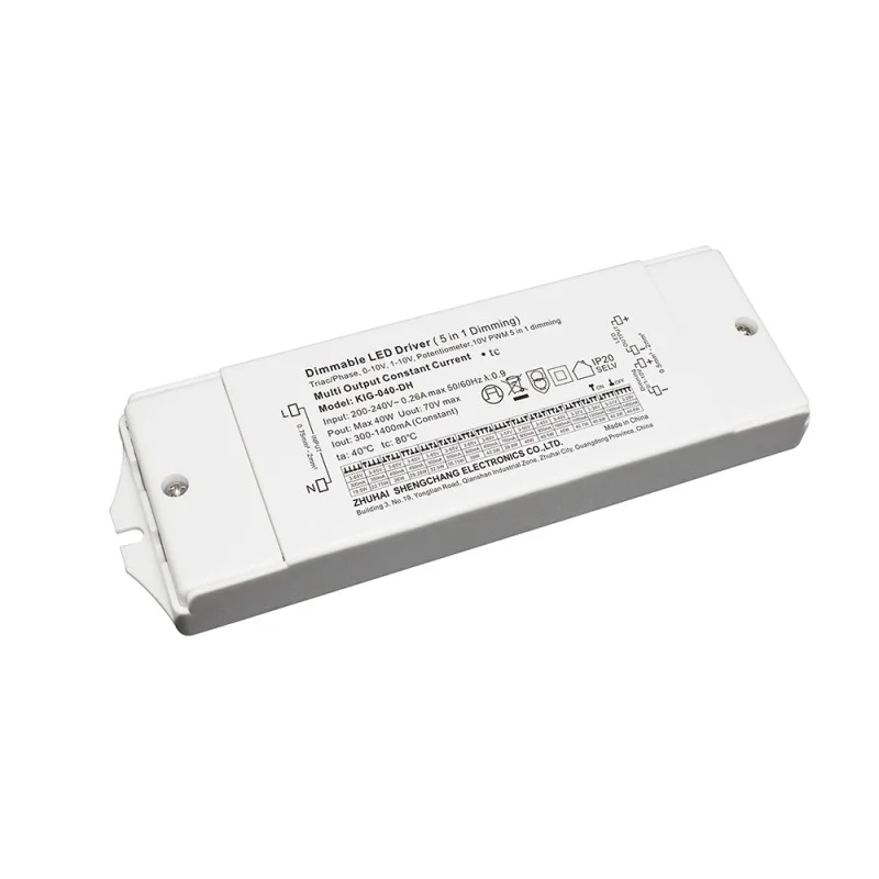 Alimentatore in corrente costante 600-2100mA 60W dimmerabile 5in1