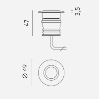 Flos A-Rise 49 Recessed uplight matte Stainless Steel