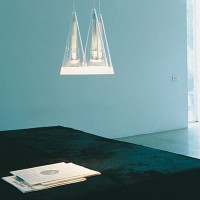 Flos Fucsia 3 triple Pendant Suspension Lamp in Glass