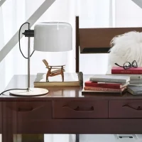 Oluce Coupè Lampada da Tavolo Bianco