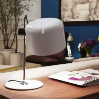Oluce Coupè Lampada da Tavolo Bianco