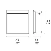 Flos My Way 210x200 LED 13W Lampada da Parete Incasso per Flos My Way 210x200 LED 13W Lampada da Parete Incasso per