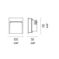 Flos My Way 110x100 LED 5W Lampada da Parete Incasso per