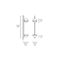 Vibia applique Palma luce singola e vaso