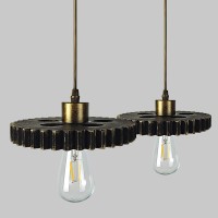 Ceiling Pendant Lamp E27 Bronze Vintage Industrial Style Gear