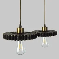 Ceiling Pendant Lamp E27 Bronze Vintage Industrial Style Gear