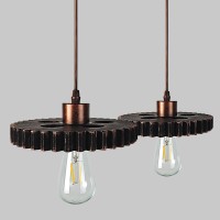 Ceiling Pendant Lamp E27 Copper Vintage Industrial Style Gear