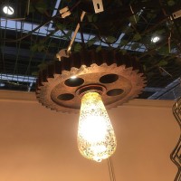 Ceiling Pendant Lamp E27 Copper Vintage Industrial Style Gear