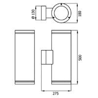 Ares Maxi Ada Applique da Esterno biemissione 2X70W G12 lampada
