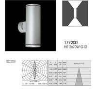 Ares Maxi Ada Applique da Esterno biemissione 2X70W G12 lampada