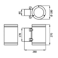 Ares Maxi Ada Applique da Esterno biemissione 1X70W G12 lampada