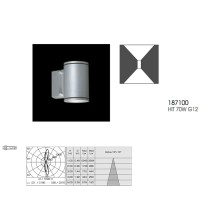 Ares Maxi Ada Applique da Esterno biemissione 1X70W G12 lampada