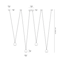 Vivida Shallow 4 light led suspension lamp