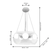 Ideal Lux Audi-10 suspension lamp in blown glass