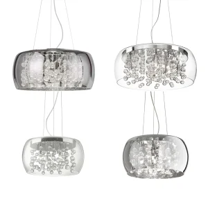 Ideal Lux Audi-80 suspension lamp in blown glass