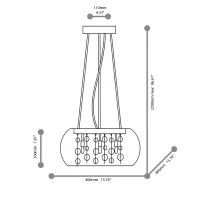 Ideal Lux Audi-80 lampada a sospensione in vetro soffiato
