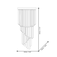 Ideal Lux Carlton ceiling lamp in crystal