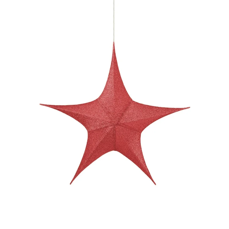 New Lamps decorative red star 3D glitter fabric