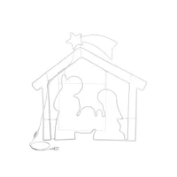 New Lamps Nativity Shack LED 2D 60W 75cm Neutral Warm Light