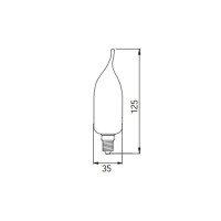 Daylight Italia LED Bulb C35 Candle E14 4W 2700K 440lm Frosted