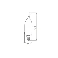 Daylight Italia LED Bulb C35 Candle E14 4W 2700K 440lm Frosted Daylight Italia LED Bulb C35 Candle E14 4W 2700K 440lm Frosted