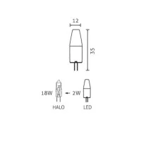 Daylight Italia LED G4 Bulb 12V 24V 2W 3000K Warm White Light