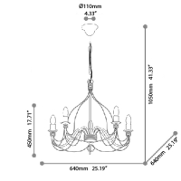 Ideal Lux Corte lampada a sospensione dipinta a mano