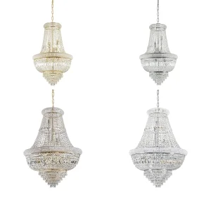 copy of Ideal Lux Pasha chrome suspension lamp with crystals